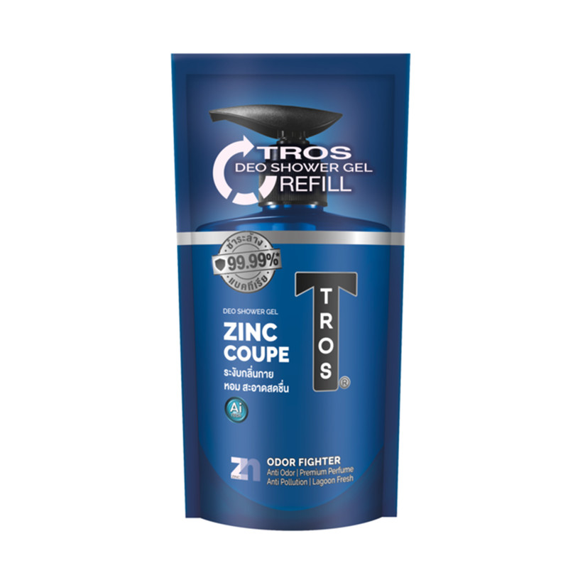 Tros Shower Cream Coupe Zinc & Lagoon Water 400 ML. Blue