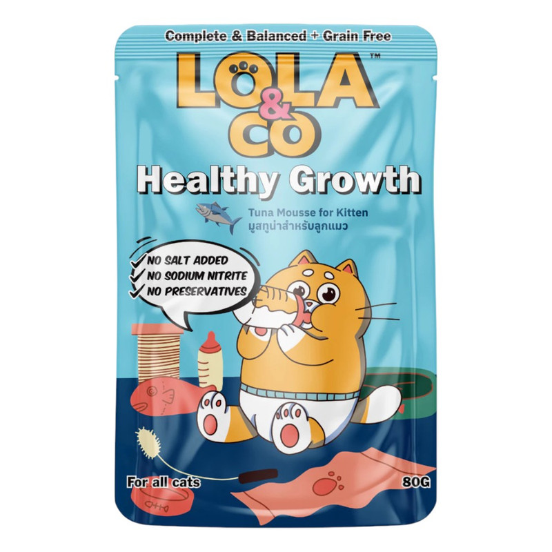 [1 ซอง] Lola & Co อาหารเปียก สูตร Complete & Balance ขนาด 80 กรัม RM01-Healthy Growth