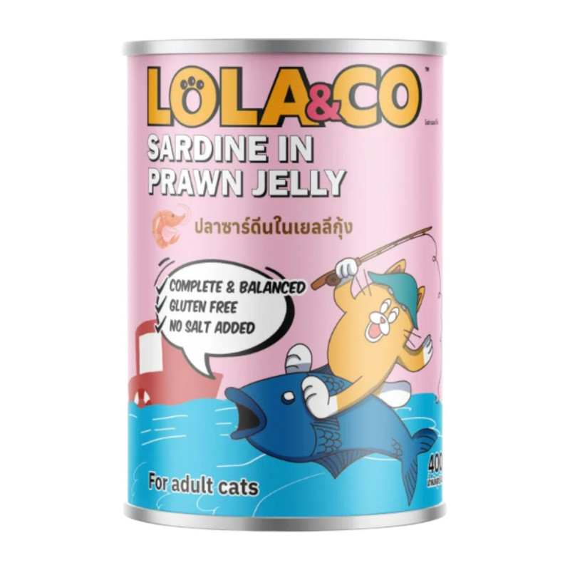 Lola & Co อาหารกระป๋องสําหรับแมว สูตร Complete and Balance ขนาด 400g LC8ปลาซาร์ดีนในเยลลี