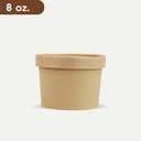 Thumbnail 1 of Matapat ถ้วยคราฟท์พร้อมฝากระดาษ (น้ำตาล / 8 Oz) ถ้วยไอศครีม ถ้วยซุปคราฟท์ ถ้วยกระดาษน้ำตาล ถ้วยฝาปิด ถ้วยไอติม kraft paper cup (25ชุด)