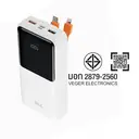 Thumbnail 3 of QPLUS Power Bank 20,000 mAh Built-In Cable W2015C White