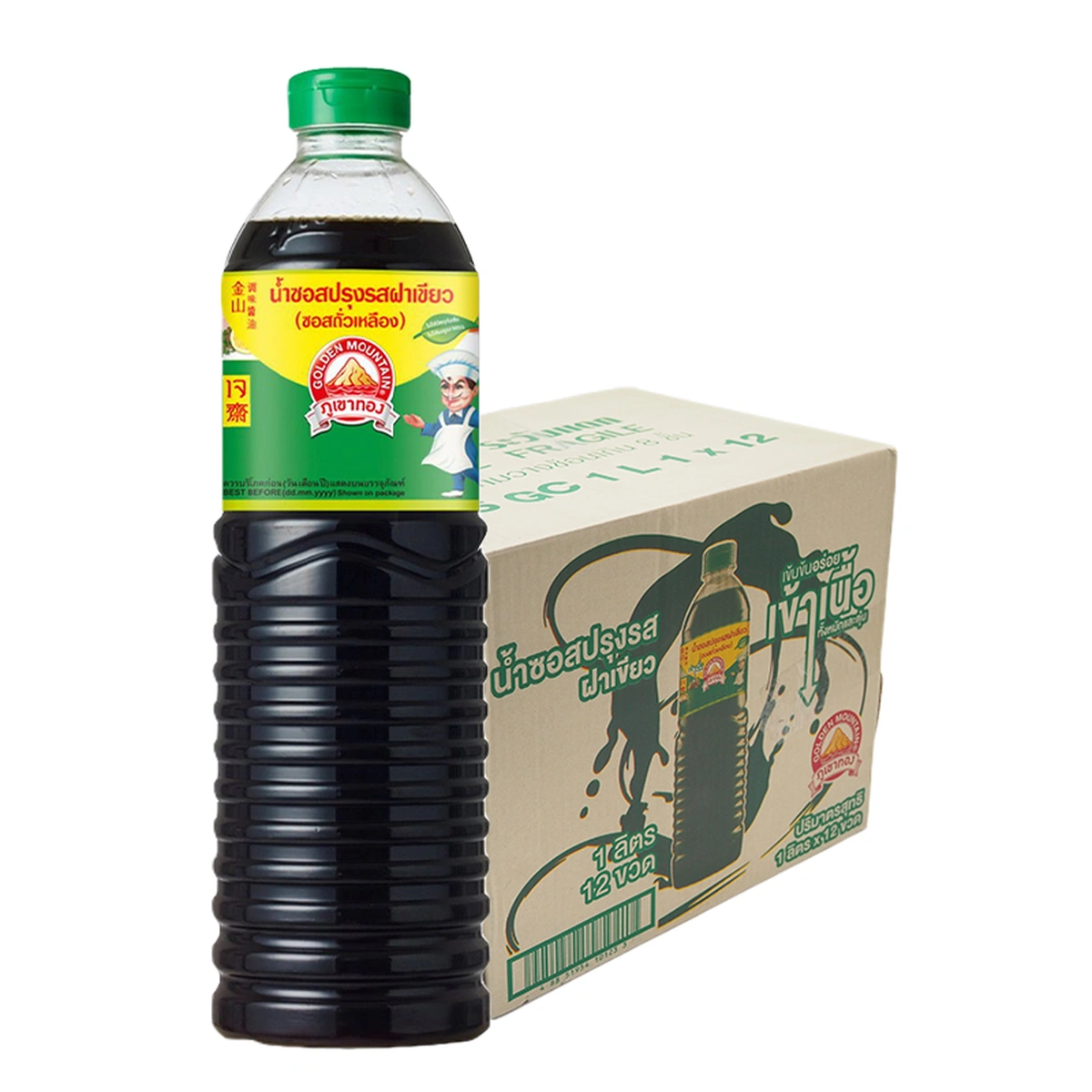 ภูเขาทอง ซอสปรุงรส ฝาเขียว 1 ล. x 12