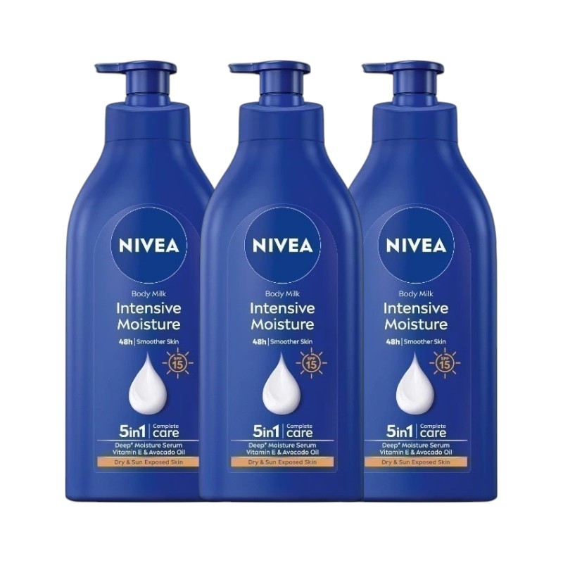 Nivea Body Milk Intensive Moisture SPF 15 525 ml x 3
