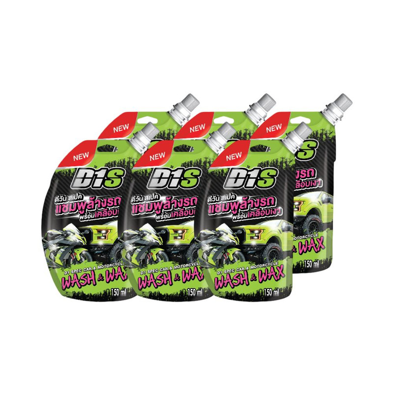 [แพ็ค6ชิ้น] D1Spec แชมพูล้างรถ ผสมแวกซ์ น้ํายาล้างรถ เคลือบเงา 150ml
