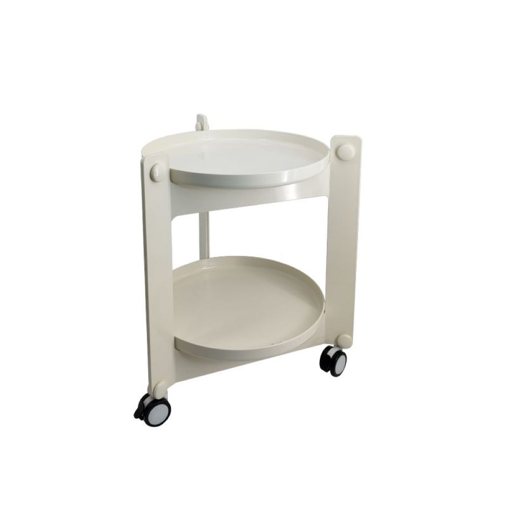 DKW Official Trolley รุ่น Rinrin โต๊ะเข็นมีล้อ 2ชั้น (ล้อล็อคได้) โต๊ะเสิร์ฟ โต๊ะข้างเตียง โต๊ะข้างโซฟา สีครีม