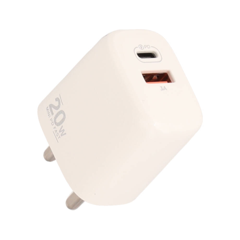 BLUE BOX Wall Charger 1 USB-A / 1 USB-C 20W White (TISI)