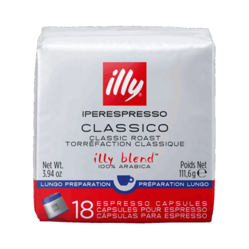 illy Classico Lungo iperEspresso Coffee Capsules – Medium Roast (Pack of 18)