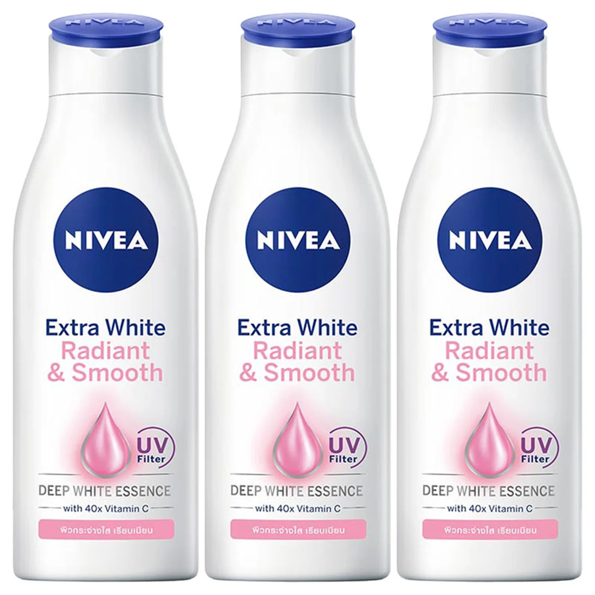 นีเวีย เอ็กตร้าไวท์ เรเดียนท์แอนด์สมูท โลชั่น 150 มล. X 3