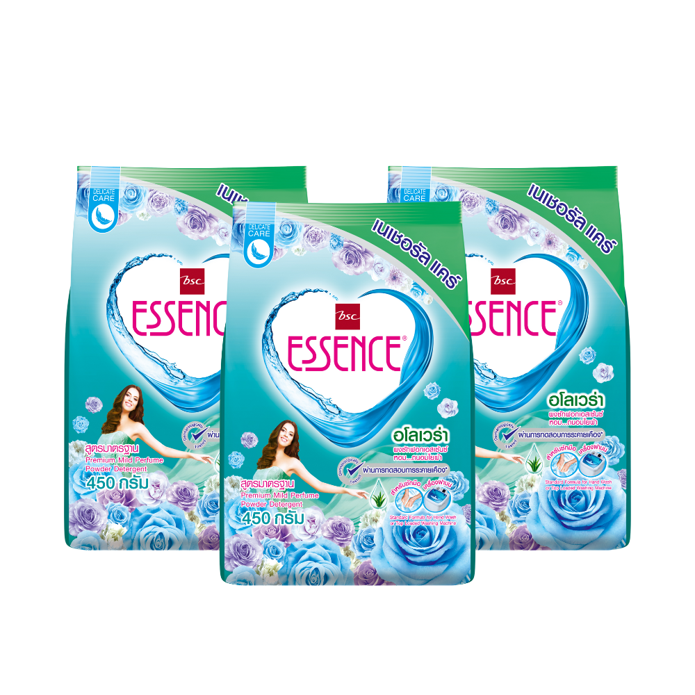 ESSENCE Powder Laundry Detergent Aloe Vera Formula 450 g x 3