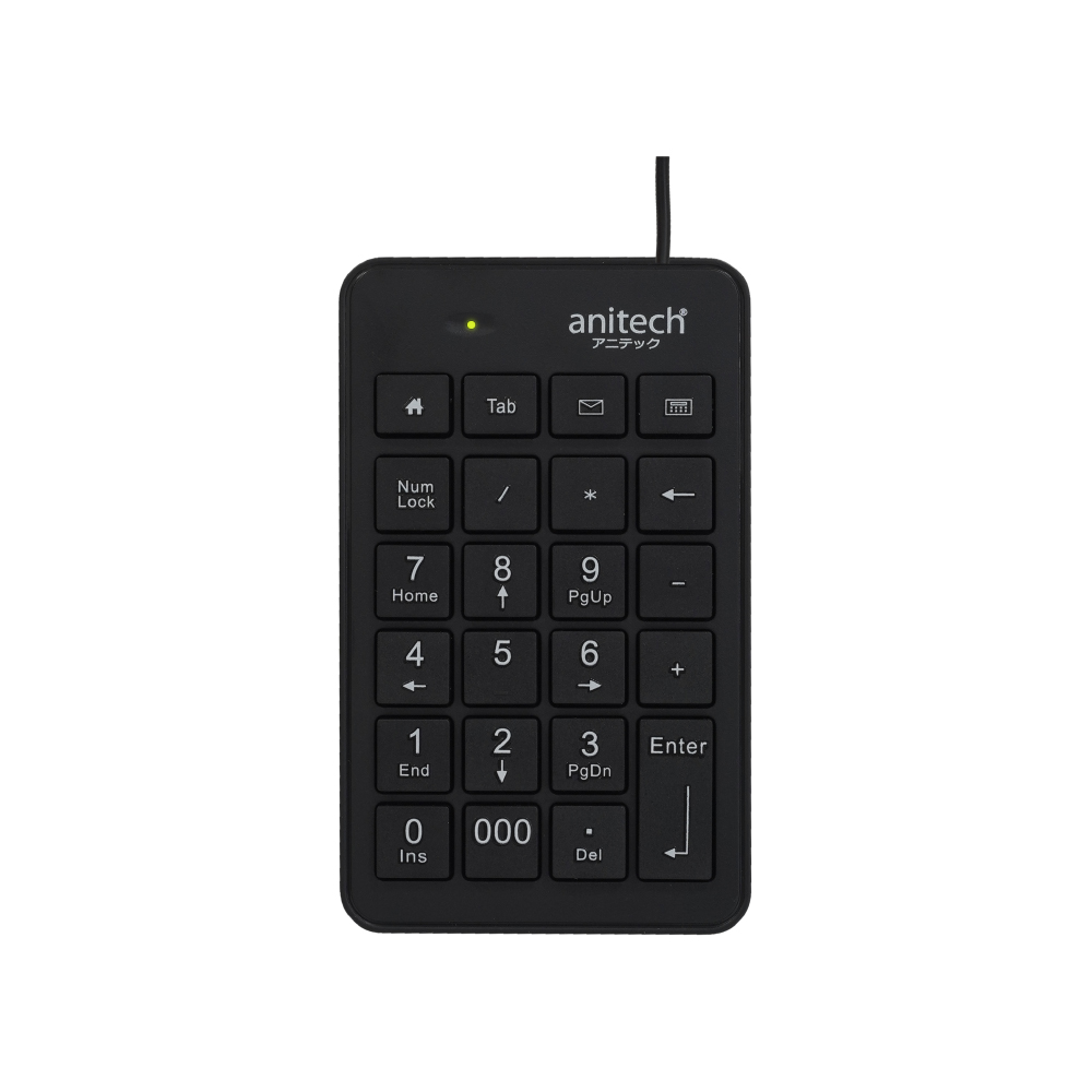 Anitech คีย์บอร์ดตัวเลข รุ่น N188 สายยาว 1.5 เมตร ปุ่มลัด 4 ปุ่ม