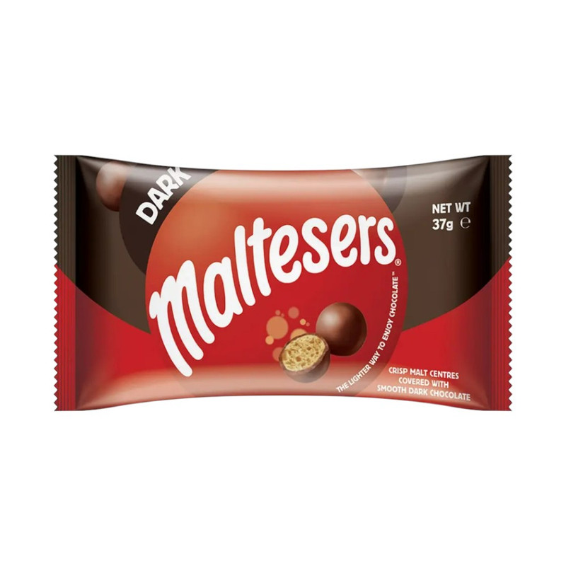 [แพ็ก 4 ชิ้น] Maltesers Dark Chocolate มอลทีเซอร์ขนมรสดาร์คช็อกโกแลตสอดไส้รสมอลต์ แบบซอง 37 กรัม x4 (10156634-B)