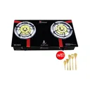 Thumbnail 1 of Starker เตาแก๊ส 2 หัวเตาทองเหลืองใหญ่ รุ่น SG-822 ( แถมฟรี ตะหลิวไม้ + ตะหลิวร่อง + ตะหลิวแซะ + ตะหลิวเล็ก + ทัพพี จำนวน 1 ชุด )