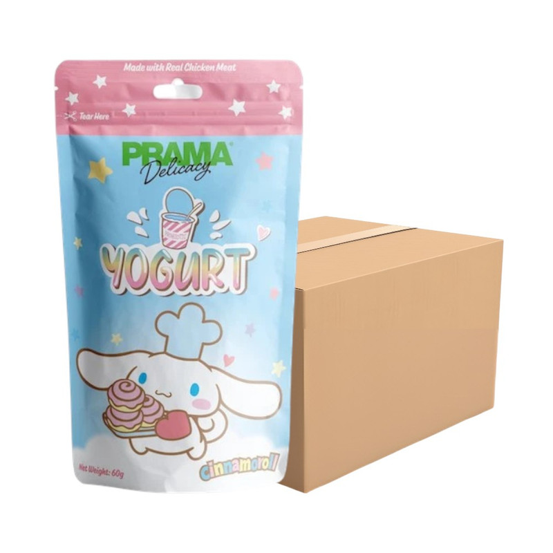 [6 ซอง] PRAMA Delicacy Snack พราม่า ขนมสุนัข ขนาด 60 กรัม / รสโยเกิร์ต