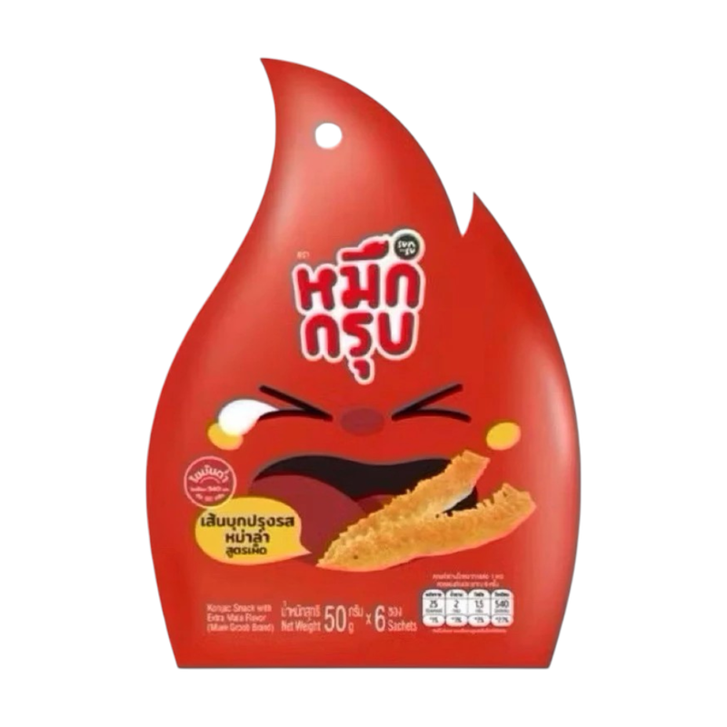 (6 ห่อ)Sunsu หมึกกรุบซันซุ  รสชาติใหม่ คละรสชาติได้ หมึกกรุบเส้นบุกปรุงรส ไขมันต่ํา บรรจุ 6 ซองต่อห่อ หม่าล่า(รสเผ็ด)