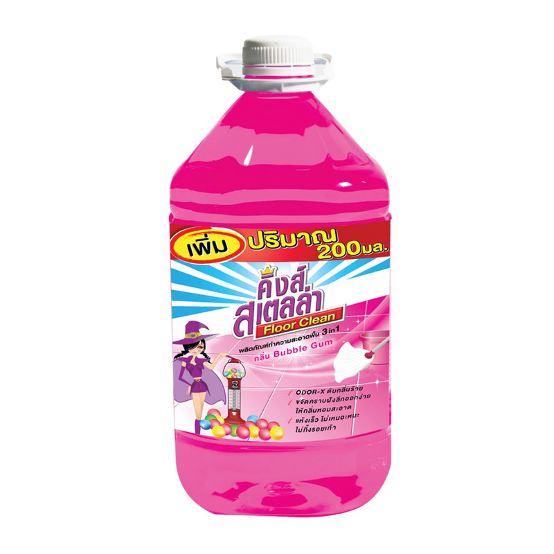 King's Stella (คิงส์สเตลล่า) Floor Clean น้ํายาถูพื้น น้ํายาทําความสะอาดพื้น ขจัดกลิ่นอับ คราบมัน แห้งเร็ว ไม่เหนอะหนะ5000 Bubble Gum