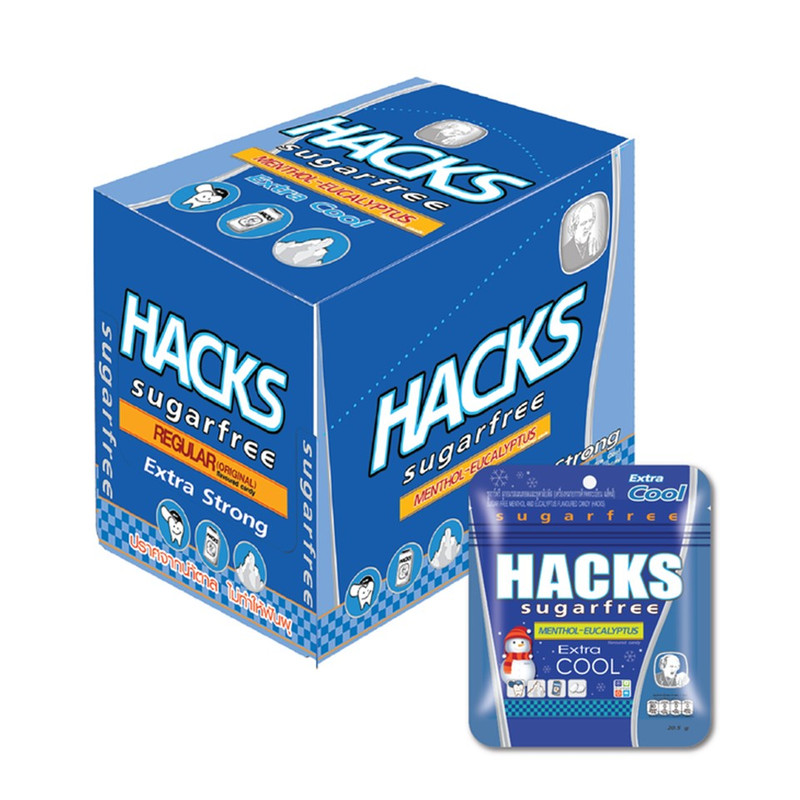 HACKS Sugar Free Candy Menthol Eucalyptus 20.5 g x 12
