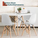 Thumbnail 3 of เก้าอี้พลาสติก ขาไม้สีบีช ฐานโครงเหล็ก สีส้ม