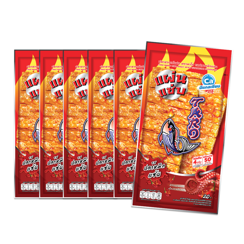 TARO BRAND FISH SHEET SPICY CUTTLEFISH FLAVOURED 15G. X6