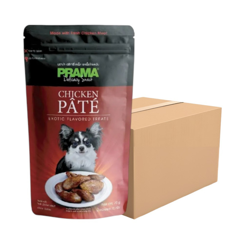 [12 ซอง] PRAMA Delicacy Snack พราม่า ขนมสุนัข รสคลาสสิค ขนาด 70 กรัม / รสตับไก่