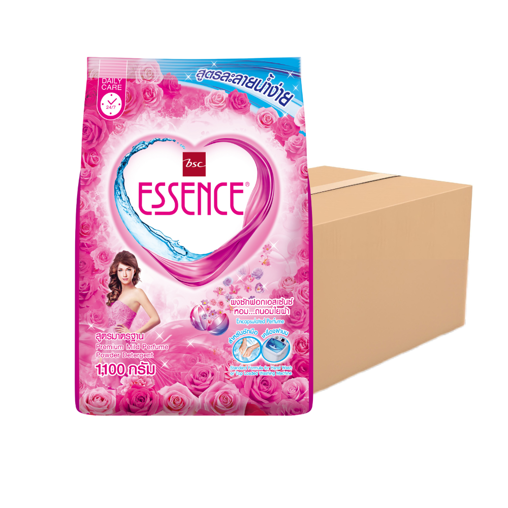 ESSENCE Powder Laundry Detergent Carton Pink color 1100 g x 12