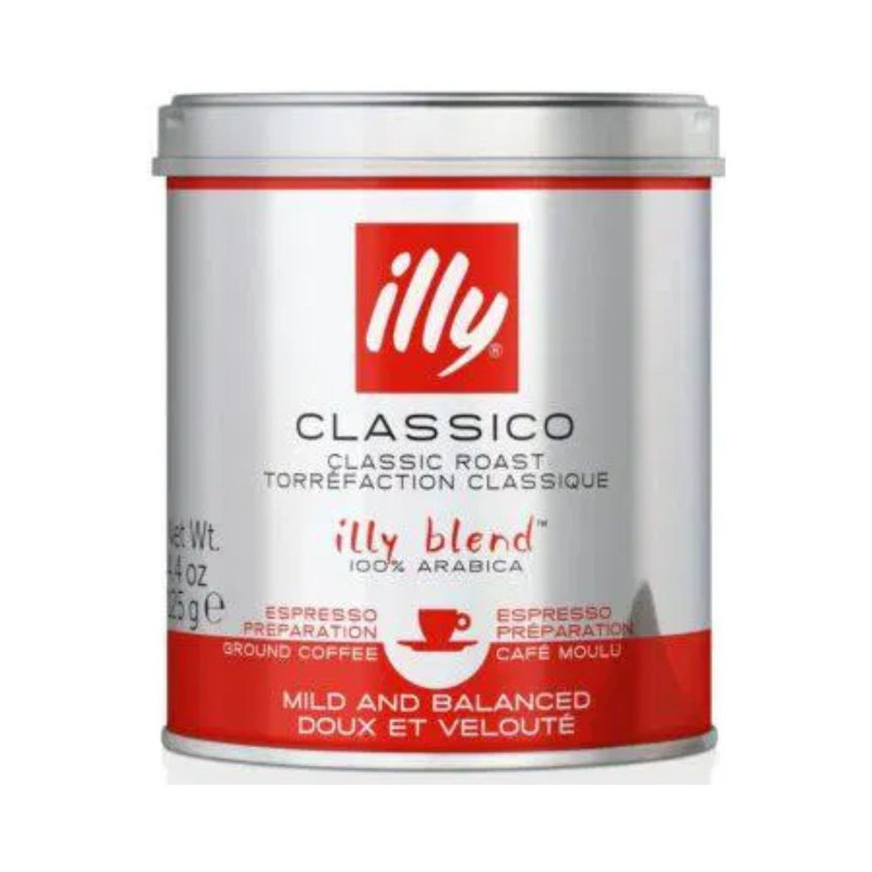 illy Ground Espresso Classico Coffee – Medium Roast (125 Grams)