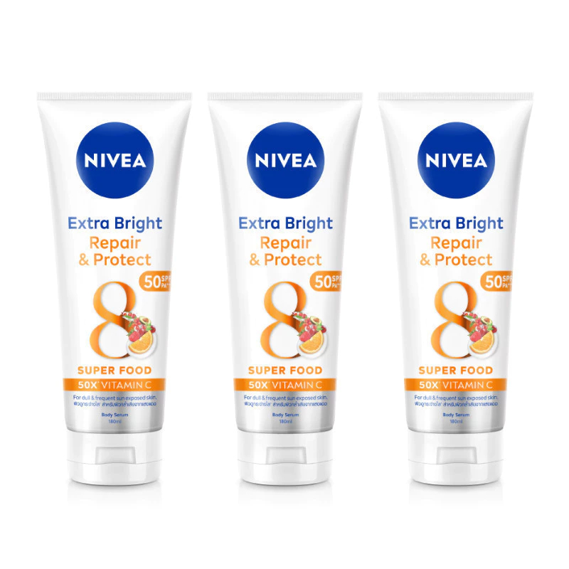 Nivea Extra Bright Repair and Protect SPF 50 PA+++ Body Serum 180 ml x 3