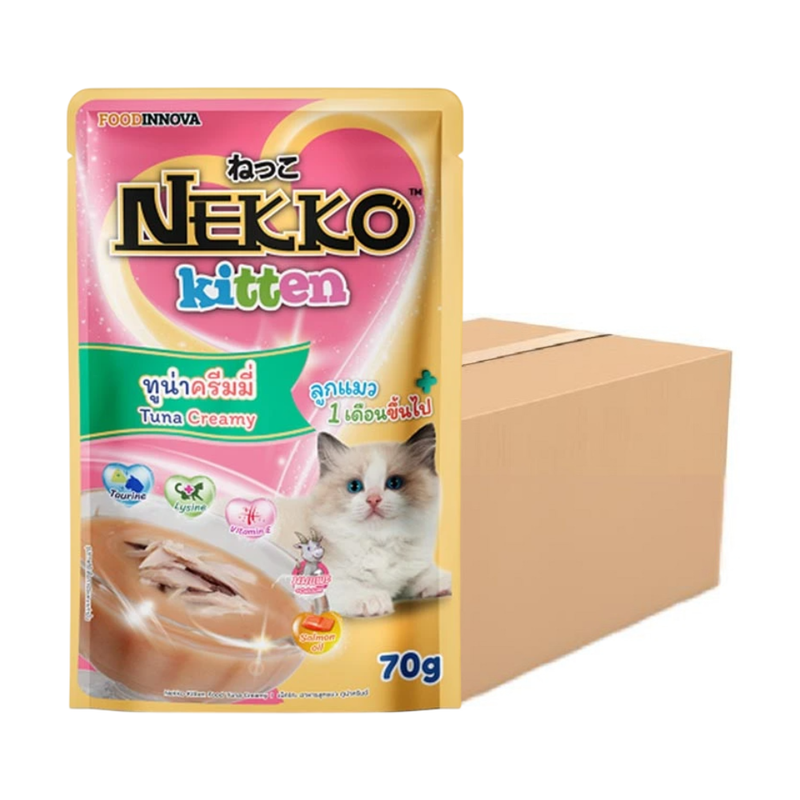 Nekko Kitten อาหารแมวเด็ก ทูน่าครีมมี่ 70g x 48 ซอง