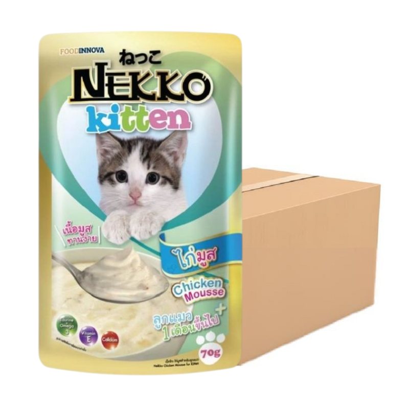 Nekko Kitten อาหารแมวเด็ก ไก่มูส 70g x 48 ซอง