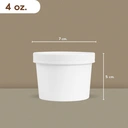 Thumbnail 2 of Matapat ถ้วยกระดาษสีขาว พร้อมฝา (ขาว/ 4oz) ถ้วยไอติม ถ้วยกระดาษคราฟท์สีขาว กระปุกคุกกี้ กระปุกขนม ถ้วยไอศรีม ถ้วยซุปมีฝาปิด (25ชุด)