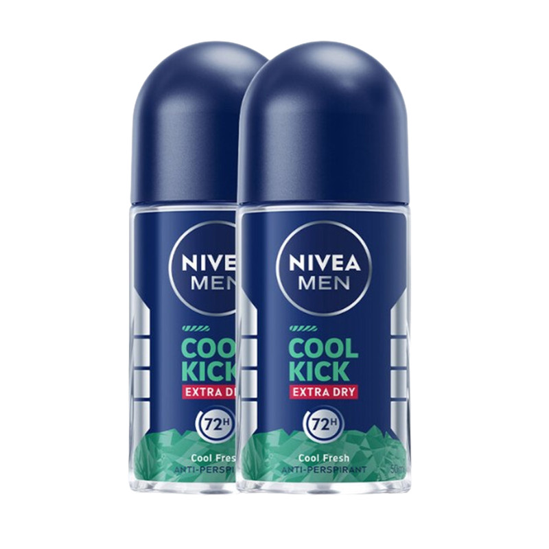 NIVEA Men Cool Kick Cool Fresh Roll On x 2