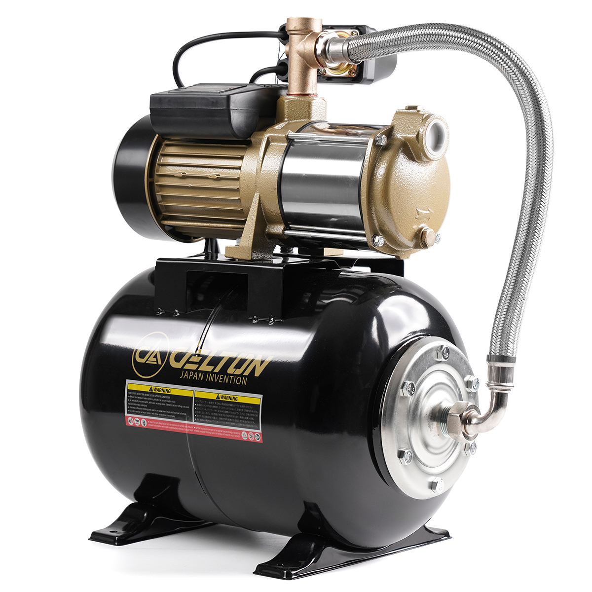 DELTON ปั๊มหอยโข่งไฟฟ้าอัตโนมัติ 5 ใบพัด รุ่น MCP-800S-PRO ปั๊มน้ําออโต้ 1 แรงม้า 800 วัตต์ ถังแรงดัน 24 ลิตร หนาพิเศษ