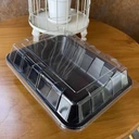 Thumbnail 3 of Matapat กล่องสเต็ก () กล่องสลัดโรล สีดำ ฝาใส 1 ช่อง 1400มล. กล่องอาหารจัมโบ้ เดลิเวอรี่ FoodGrade เข้าไมโครเวฟได้ (แพค 25 ชิ้น