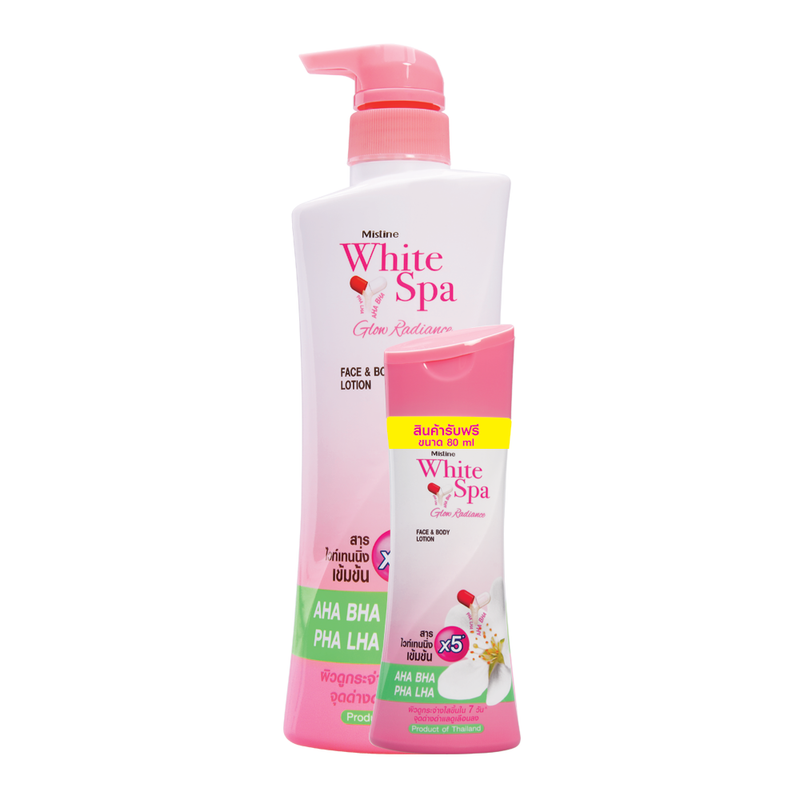 MISTINE WHITE SPA GLOW RADIANCE LOTION 400ML  FREE 80ML