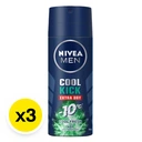 Thumbnail 2 of NIVEA Men Extra Dry Cool Fresh Spray Deodorant 50 ml x 3