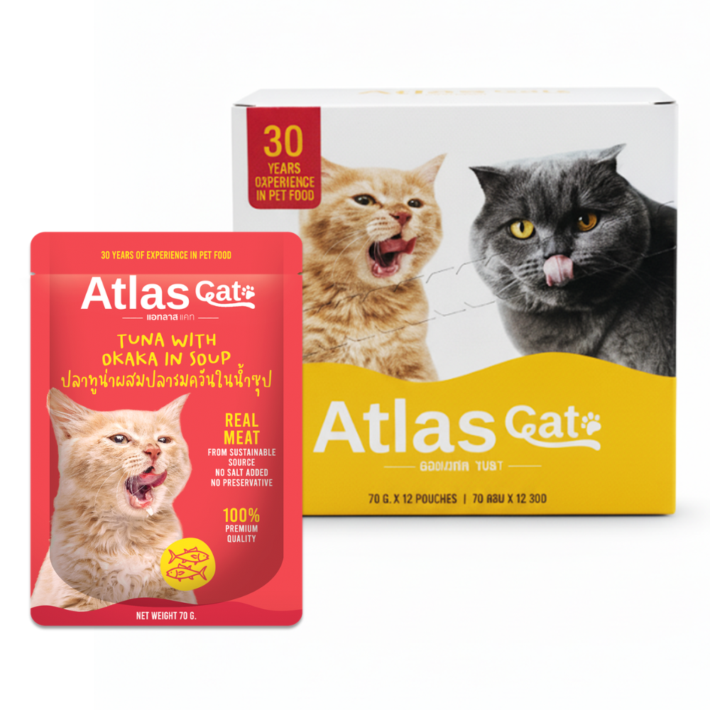 ATLAS CAT TUNA WITH OKAKA IN SOUP (70G.) x 12