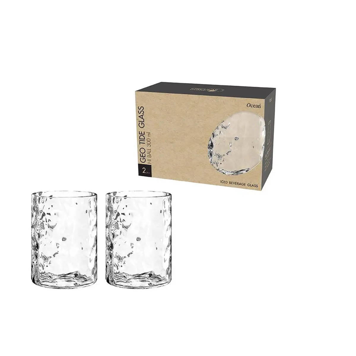 โอเชียน แก้วน้ําโบโรซิลิเกตคุณภาพสูง Geo Tide Borosilicate Glass