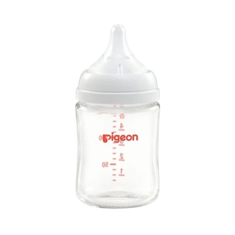 Pigeon พีเจ้น ขวดนมแก้วคอกว้าง พร้อมจุกเสมือนนมมารดา รุ่น SofTouch 5 Oz.