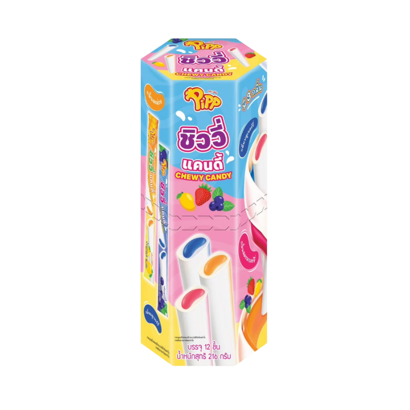 CHEWY CANDY MANGO FLAVOR (PIPP BRAND) 18g x 12 pcs