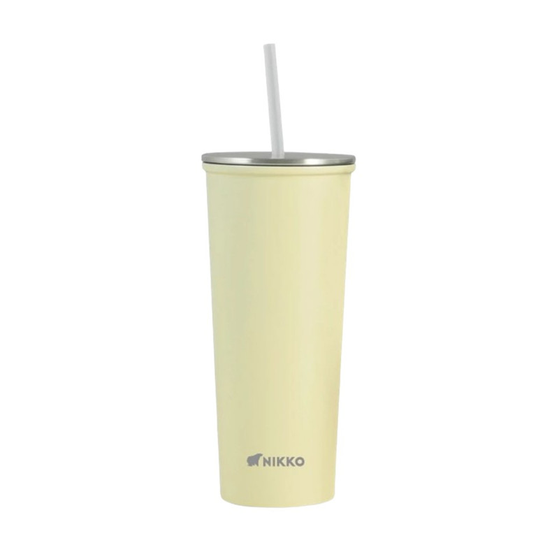 NIKKO แก้วน้ําสเตนเลส พร้อมหลอด 0.63 ลิตร (NK-TW- BK063) เหลืองNK-BK063Y