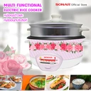 Thumbnail 2 of โซน่าร์ หม้อหุงข้าวอเนกประสงค์ พร้อมซึ้งนึ่ง รุ่น SR-D911 ขนาด 3 ลิตร สีชมพู