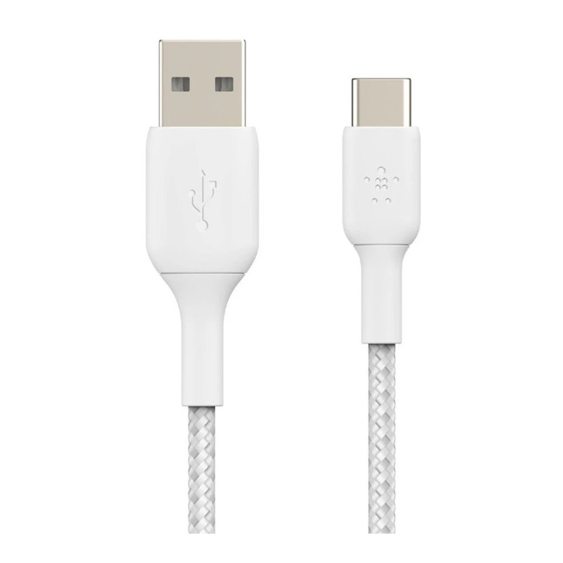 Belkin สายชาร์จเชือกถัก ชาร์จไว ซิงค์เร็ว Type-C สําหรับไอโฟน16-15, iPad Pro, Air4, Samsung, Huawei ประกัน 2 ปี - CAB002