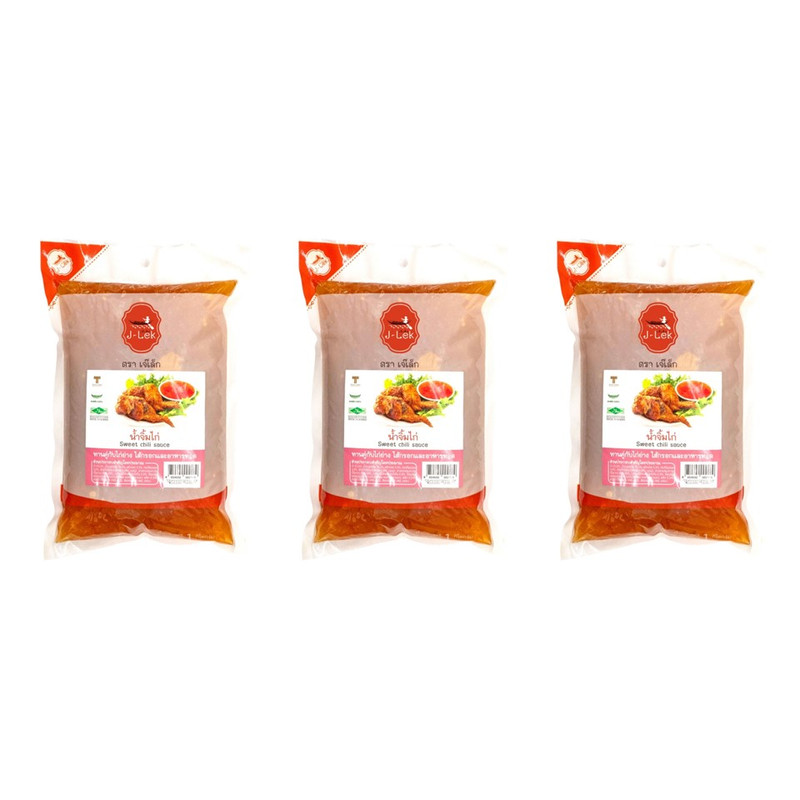 J-Lek (เจ๊เล็ก) น้ําจิ้มไก่ ขนาด 1,000 กรัม แพ็ค 3 ถุง