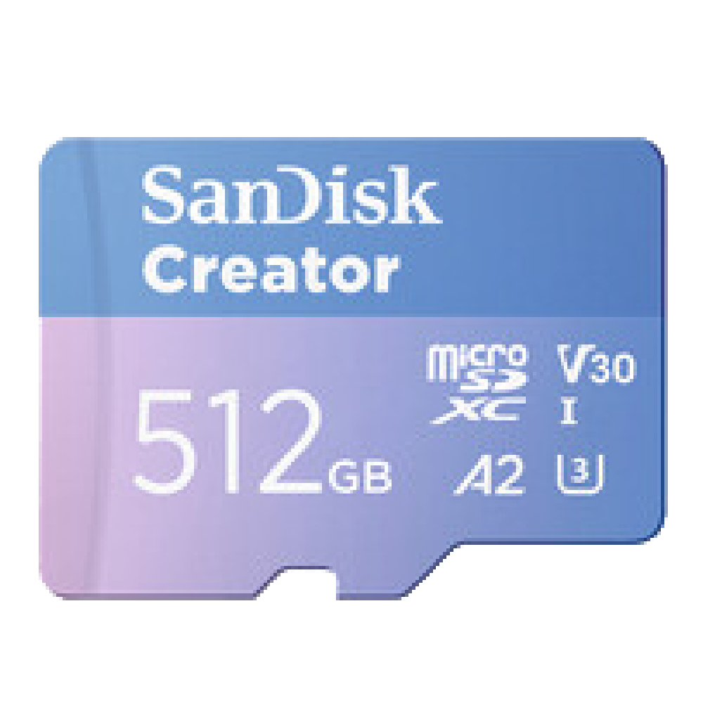 SANDISK MicroSDXC 512GB Creator Series 512GB A2 C10 SDSQXAV-512G-GN6MS