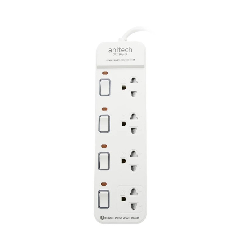 Anitech แอนิเทค ปลั๊กไฟ รุ่น H2145-WH สายยาว 5 เมตร [สินค้ารับประกัน 2 ปี]