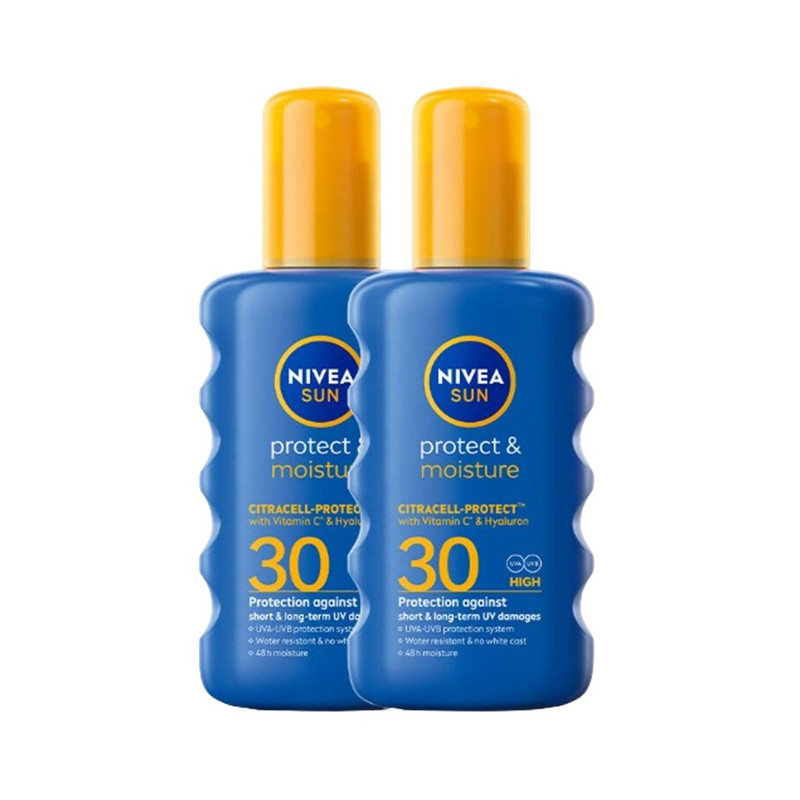 Nivea Sun Protect and Moisture SPF 30 UVA/UVB Spray 200 ml. x 2