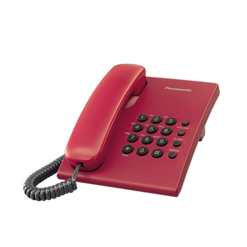 PANASONIC Single Line Corded Integrated Telephone Model KX-TS500MXR Red