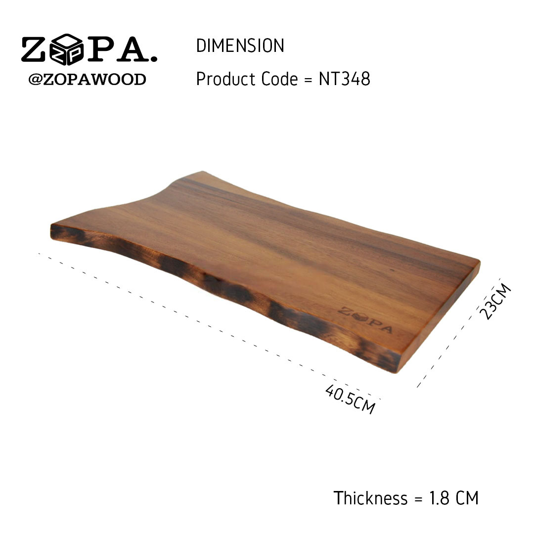 Zopa เขียงเผาขอบต้นไม้ Rectangle free form cutting board - 3