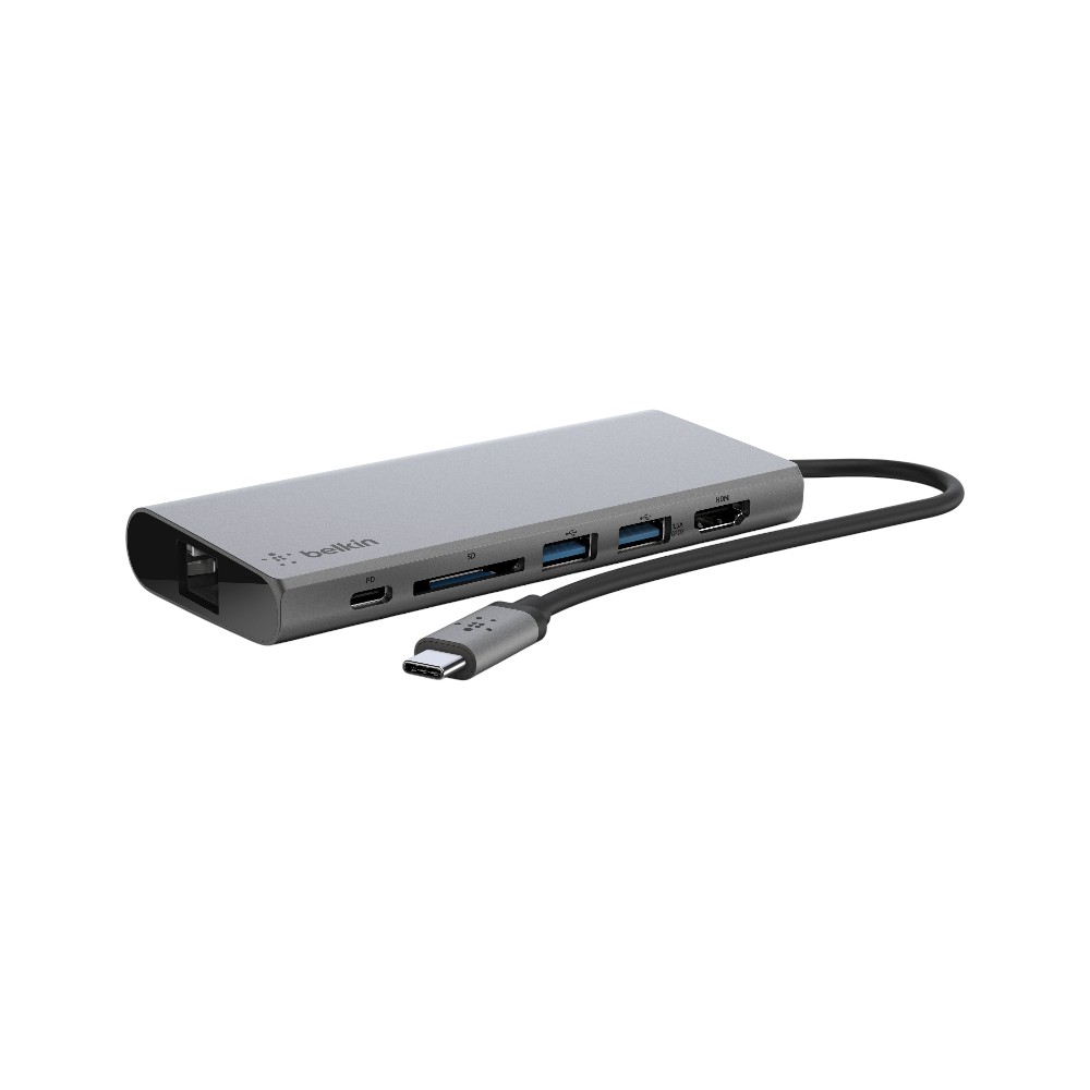 Belkin ฮับมัลติพอร์ต 6-in-1 รองรับสัญญาณภาพ 4K รองรับ Windows, Mac, iPad, Samsung รุ่น F4U092