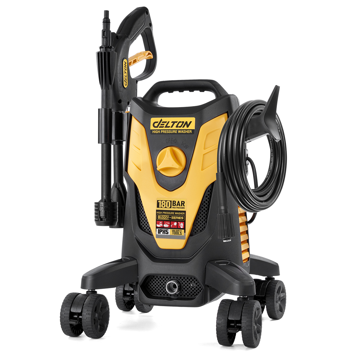 DELTON เครื่องฉีดน้ําแรงดันสูง 180 บาร์ 2400 วัตต์ High Pressure Washer 4 ล้อเลื่อน BUDDY SERIES รุ่น BD-955X