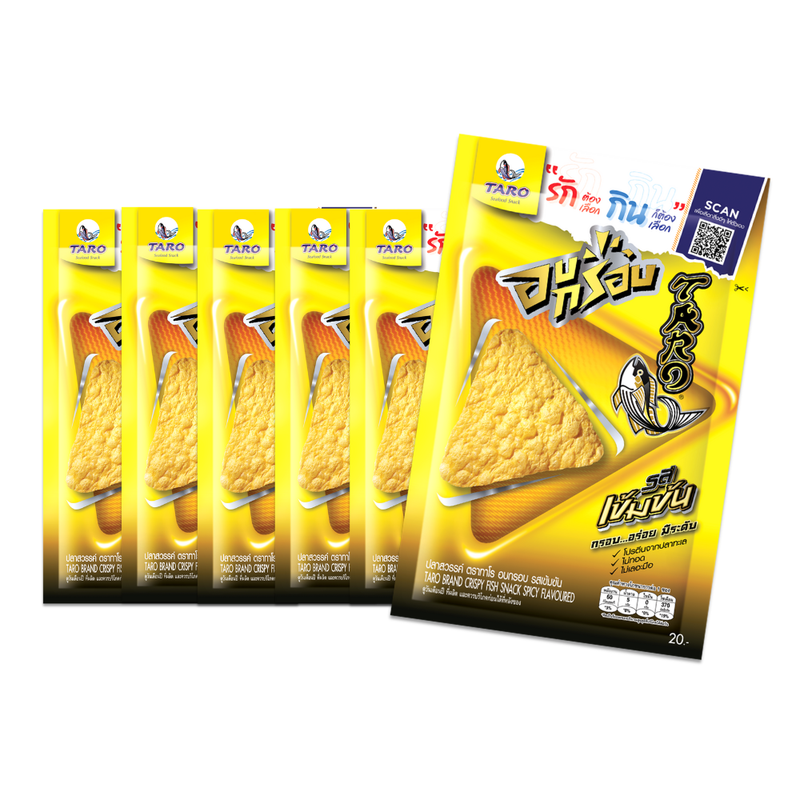 TARO BRAND CRISPY FISH SNACK SPICY FLAVOURED 18G. X6
